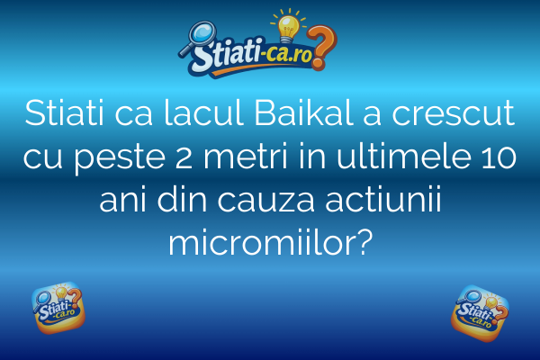 Stiati ca lacul Baikal a crescut cu peste 2 metri in ultimele 10 ani din cauza actiunii micromiilor?