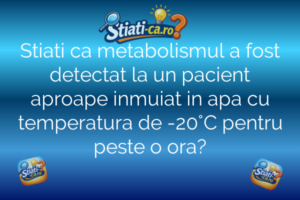 Stiati ca metabolismul a fost detectat la un pacient aproape inmuiat in apa cu temperatura de -20°C pentru peste o ora?