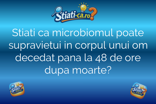 Stiati ca microbiomul poate supravietui in corpul unui om decedat pana la 48 de ore dupa moarte?