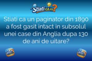 Stiati ca un paginator din 1890 a fost gasit intact in subsolul unei case din Anglia dupa 130 de ani de uitare?