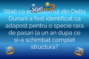 Stiati ca ecosistemul din Delta Dunarii a fost identificat ca adapost pentru o specie rara de pasari la un an dupa ce si-a schimbat complet structura?