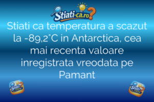 Stiati ca temperatura a scazut la -89,2°C in Antarctica, cea mai recenta valoare inregistrata vreodata pe Pamant