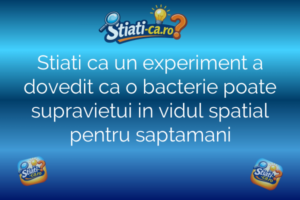 Știință Stiati ca un experiment a dovedit ca o bacterie poate supravietui in vidul spatial pentru saptamani