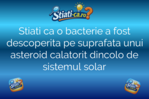 Stiati ca o bacterie a fost descoperita pe suprafata unui asteroid calatorit dincolo de sistemul solar