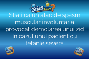Corpul uman Stiati ca un atac de spasm muscular involuntar a provocat demolarea unui zid in cazul unui pacient cu tetanie severa