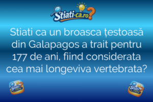 Știință Stiati ca un broasca țestoasă din Galapagos a trait pentru 177 de ani, fiind considerata cea mai longeviva vertebrata?