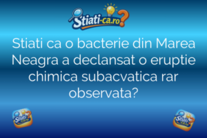 Stiati ca o bacterie din Marea Neagra a declansat o eruptie chimica subacvatica rar observata?