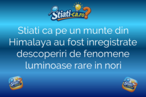Stiati ca pe un munte din Himalaya au fost inregistrate descoperiri de fenomene luminoase rare in nori