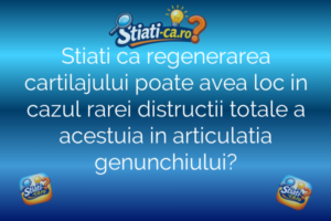 Stiati ca regenerarea cartilajului poate avea loc in cazul rarei distructii totale a acestuia in articulatia genunchiului?